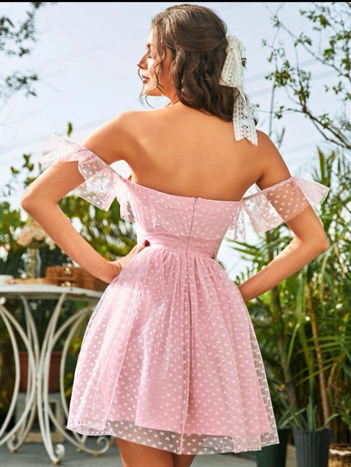 Off Shoulders Pink girly Dress