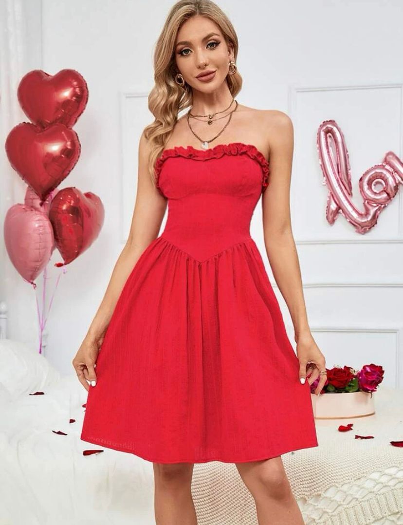 Off Shoulders Red Valentine Dress